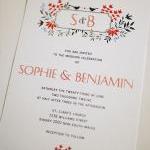 Floral Monogram Initials - Wedding Invitation..