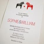 Scandinavian Dala Horse - Wedding Invitation..