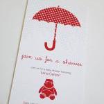 Raining Hearts - Baby Shower Invitation..