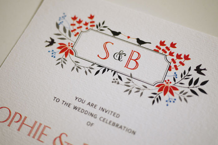 Floral Monogram Initials - Wedding Invitation (printable)