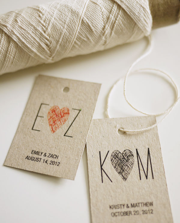 Initials Monogram - Personalized Favor Tags (printable)