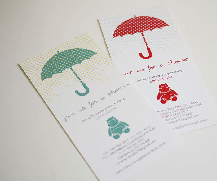 Raining Hearts - Baby Shower Invitation (printable)