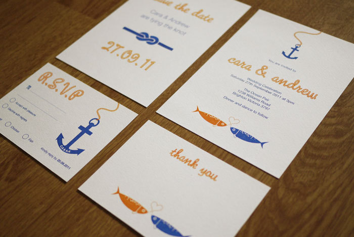 At Sea - Wedding Stationery Set (printable) - Set Of 4