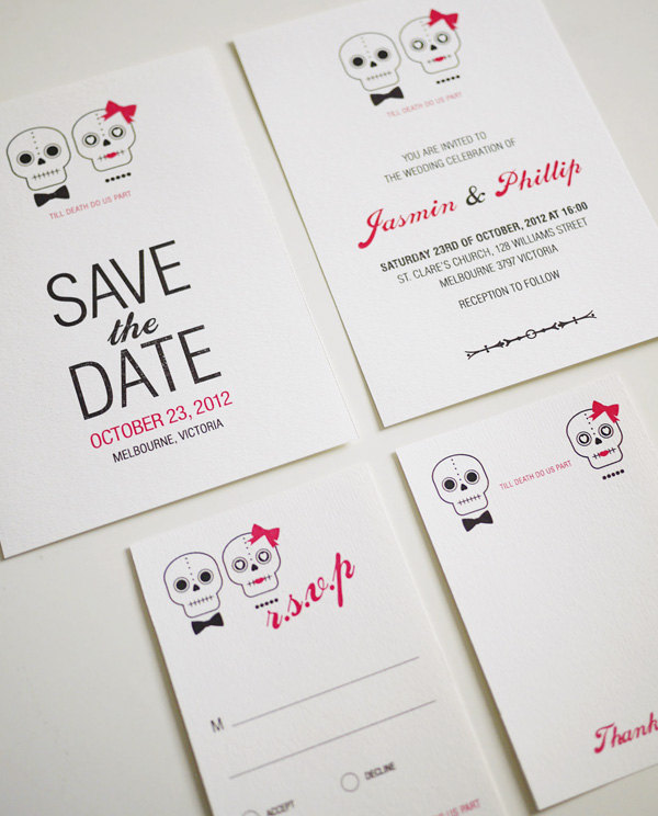 Till Death Do Us Part - Wedding Invitation Set (printable) - Set Of 4