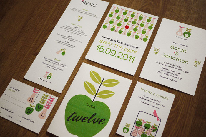 Apple And Pear Orchard Farm - Wedding Stationery Set (printable) - Set Of 6