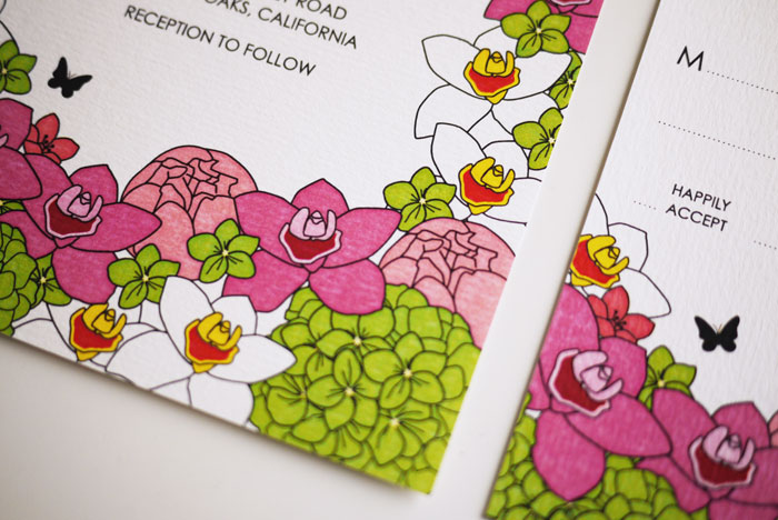 Peony, Hydrangea, Orchid Lily - Spring Wedding Invitation (printable)