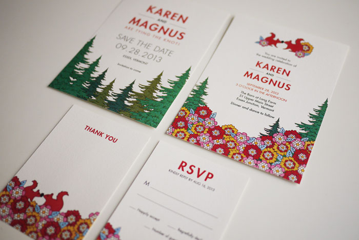 Woodland Modern Wedding Invitation Suite (printable) - Set Of 4